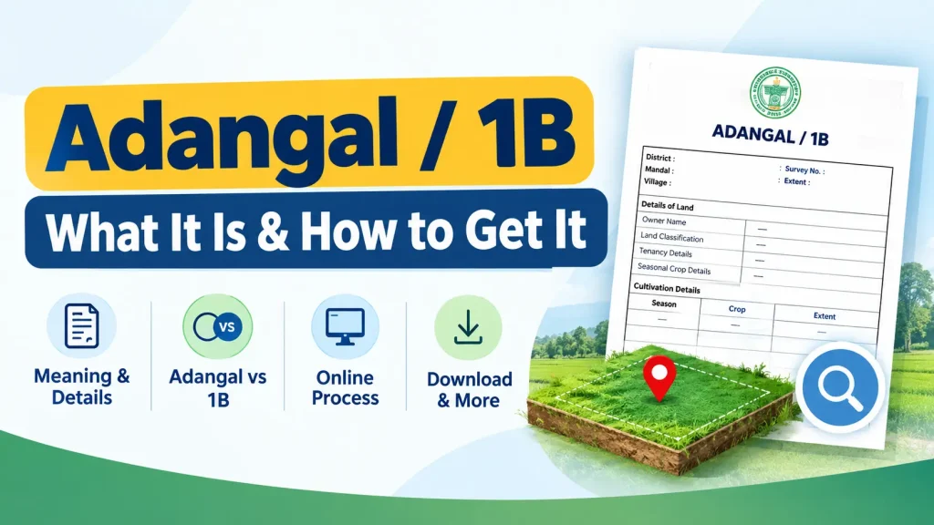 Adangal 1B land record guide showing what Adangal is and how to get it online