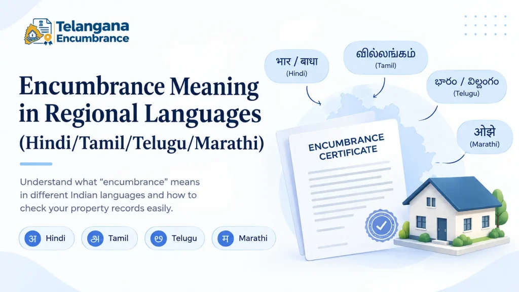 Encumbrance meaning in regional languages Hindi Tamil Telugu Marathi
