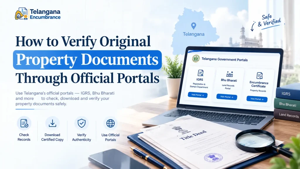 How to verify original property documents through official portals in Telangana
