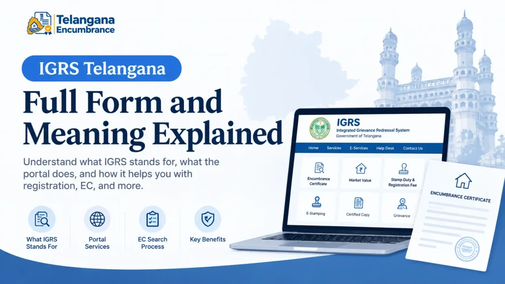 IGRS Telangana full form and meaning explained with registration portal and encumbrance certificate services.