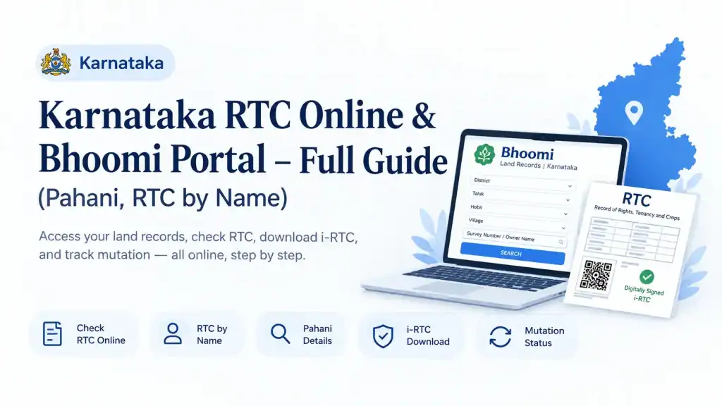 Karnataka RTC Online and Bhoomi Portal for Pahani and RTC by Name