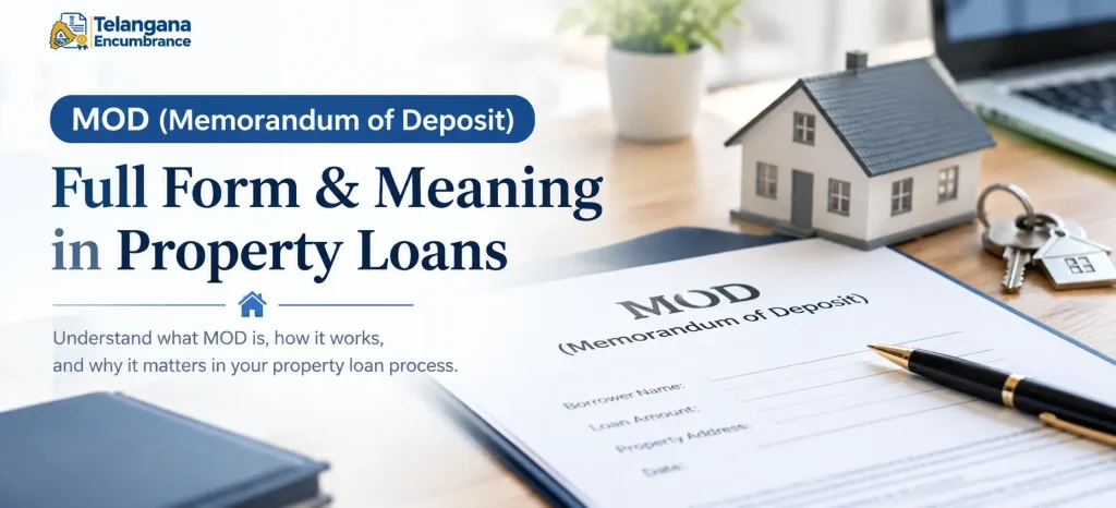 MOD (Memorandum of Deposit) Full Form & Meaning in Property Loans MOD (Memorandum of Deposit) full form and meaning in property loans