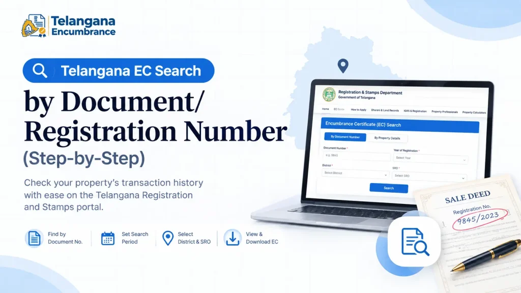Telangana EC Search by Document or Registration Number step-by-step