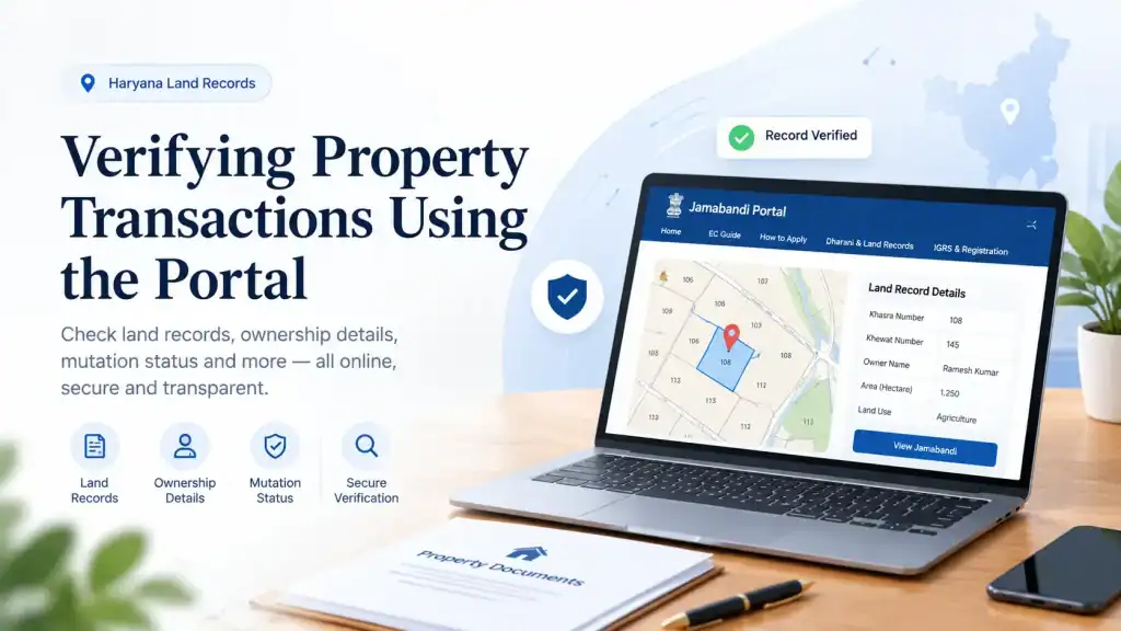 Verifying property transactions using the Haryana land records portal
