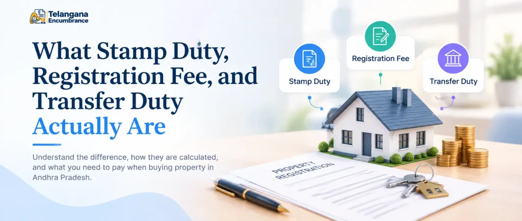 Stamp duty, registration fee, and transfer duty explained for property registration in Andhra Pradesh