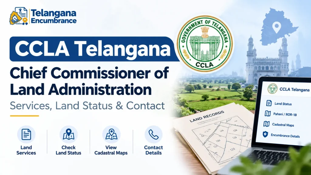 CCLA Telangana Chief Commissioner of Land Administration services, land status and contact information