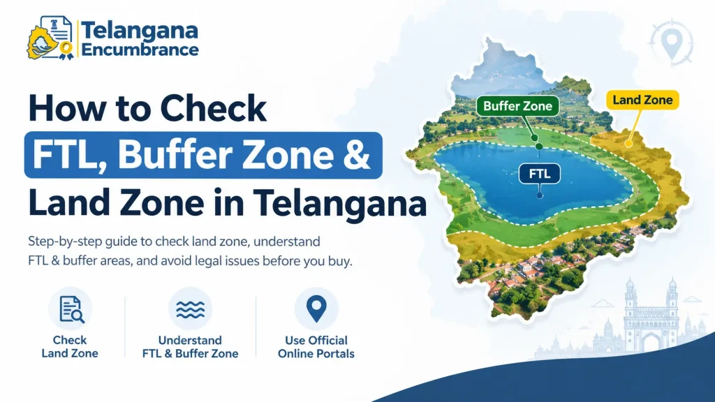 How to Check FTL, Buffer Zone & Land Zone in Telangana How to check FTL, buffer zone and land zone in Telangana using online land records.