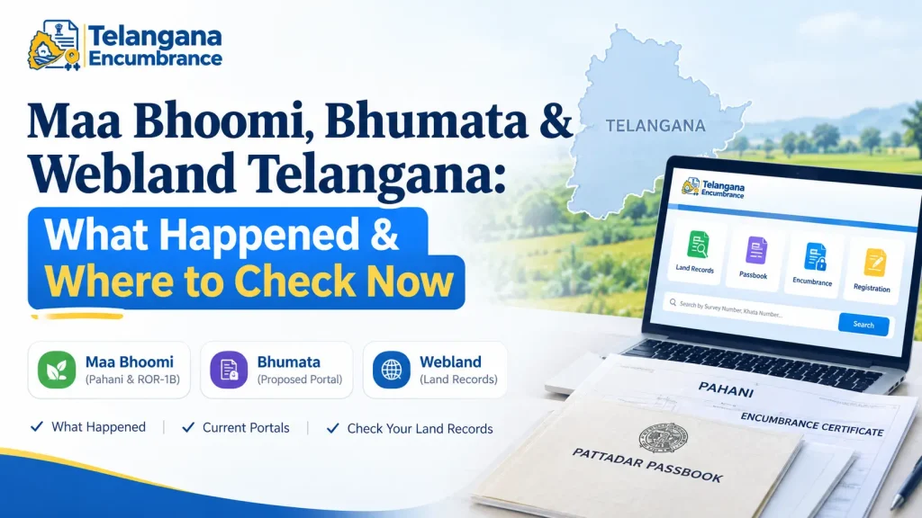 Maa Bhoomi, Bhumata and Webland Telangana land records and current portals guide