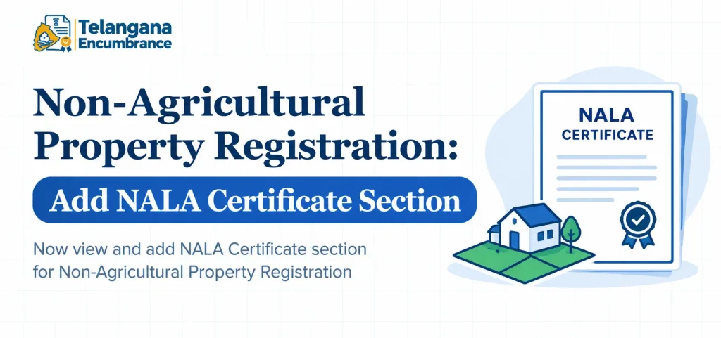 Non-Agricultural Property Registration: Add NALA Certificate Section in Telangana